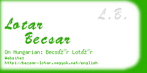 lotar becsar business card